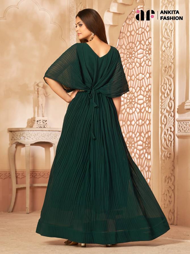 Ankita Anamika Heavy Stylish Festive Wear Wholesale Gown With Dupatta 